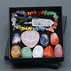 Tumbled and Heart Stone & Bracelet & Necklace Mixed Natural Gemstone Healing Stones Set PW-WG44401-01-1