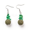 Natural Lava Rock Dangle Earrings EJEW-E260-B14-1