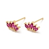 Cubic Zirconia Oval Stud Earrings EJEW-G297-11G-01-1