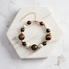 Natural Tiger Eye Beaded Bead Bracelets BJEW-L692-003G-4