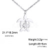 Ocean 304 Stainless Steel Hollow Floral Turtle Pendant Necklaces for Women WG89907-01-3