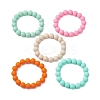 5Pcs 5 Colors 12mm Round Food Grade Eco-Friendly Silicone Beaded Stretch Bracelets for Women Men BJEW-JB10456-1