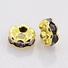 Brass Rhinestone Spacer Beads RB-A014-L6mm-18G-NF-2