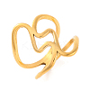 Ion Plating(IP) 304 Stainless Steel Wave Finger Rings for Women RJEW-S414-30B-G-1
