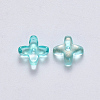 Transparent Spray Painted Glass Beads GLAA-R211-06-C03-2