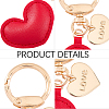 1Pc Imitation Leather Heart Keychain KEYC-CL0001-14D-5
