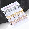 PVD Vacuum Plating 304 Stainless Steel Stud Earrings EJEW-C099-18M-1
