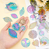 32Pcs 16 Style Ion Plating(IP) 201 Stainless Steel Filigree Pendants STAS-DC0006-64-2