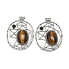 Natural Tiger Eye Oval Pendants G-Q165-03AS-02-1