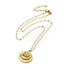 304 Stainless Steel Pave Natural Stone Pendant Necklaces for Women LS-NJEW-U009-03G-05-2