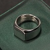 Square 304 Stainless Steel Finger Rings WGB1DFB-18-1