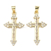 Brass Micro Pave Cubic Zirconia Pendants KK-A282-02B-G-1