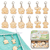 Wood Mushroom House Pendant Locking Stitch Markers HJEW-NB00121-1