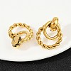304 Stainless Steel Twist Ring Dangle Stud Earrings EJEW-K268-22G-2