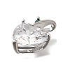 Brass Pave Clear Cubic Zirconia Charms KK-Q048-21P-2