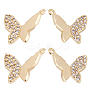 10Pcs 2 Style Rack Plating Brass Micro Pave Clear Cubic Zirconia Charms KK-BBC0003-13-1
