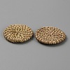 Flat Round Handmade Reed Cane/Rattan Woven Beads WOVE-CJC0001-02E-2