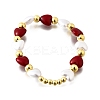 Valentine's Day ABS Imitation Pearl Beads Stretch Bracelets for Women BJEW-D317-08C-G-4