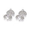 Rack Plating Alloy Rhinestone Pendants PALLOY-T091-24M-P-2