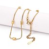 1.2MM 304 Stainless Steel Oval Beads Snake Chain Necklaces NJEW-N058-14G-1
