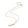 Ion Plating(IP) 304 Stainless Steel Rectangle Bar Pendant Necklace NJEW-P262-18-2