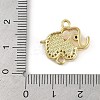 Rack Plating Brass Micro Pave Clear Cubic Zirconia Elephant Connector Charms KK-U032-29G-02-3