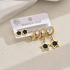 3 Pairs Flower 201 Stainless Steel Earring Sets ZH5576-1-4
