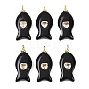 Natural Obsidian Pendants G-Z134-06G-02-1
