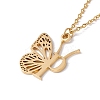 Initial Letter with Butterfly Pendant Necklace LS-NJEW-C026-01G-P-1