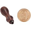 DIY Letter Scrapbook Brass Wax Seal Stamps and Wood Handle Sets AJEW-PH0010-O-4