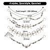 8Pcs 4 Styles Gothic Style Skull Wing Iron Twisted Boot Strap Chains for Halloween FIND-AB00066-2
