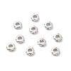 Flat Round Brass Micro Pave Clear Cubic Zirconia Spacer Beads KK-L237-016P-1
