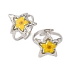 304 Stainless Steel Adjustable Open Cuff Statement Rings RJEW-C083-19P-01-4