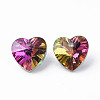 Heart Electroplated Glass Charms EGLA-N006-012C-2
