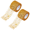 Glitter Sequin Deco Mesh Ribbons LS-ORIB-WH0005-02-1