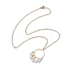 ABS Plastic Imitation Pearl with Brass Pendant Necklaces NJEW-JN04904-4
