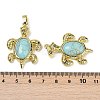 Synthetic Turquoise & Brass Pendants KK-F887-01G-02-3
