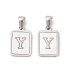 304 Stainless Steel Pave Shell Pendants LS-STAS-G327-01P-Y-1