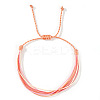 Adjustable Synthetic Fiber & Plush Cord Braided Bracelets AK4281-11-1