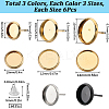 54Pcs 9 Style Flat Round 304 Stainless Steel Stud Earring Settings STAS-SC0006-66-2