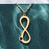 304 Stainless Steel Infinity Heart Pendant Necklaces for Women NJEW-Z065-02G-3
