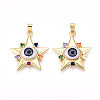 Brass Micro Pave Cubic Zirconia Pendants for Women KK-T070-105-1