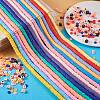 20 Strands 20 Colors Flat Round Handmade Polymer Clay Beads CLAY-SZ0001-72-4