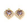 Brass Micro Pave Cubic Zirconia Charms KK-Z057-01G-02-1