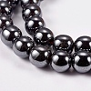Non-Magnetic Synthetic Hematite Beads Strands X-G-H1624-8mm-1-3