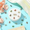 20Pcs Golden Plated Brass Pave Glass Connector Charms KK-CJ0002-28-5