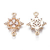 Brass Micro Pave Clear Cubic Zirconia Links Connectors KK-S359-146-RS-3