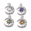 Brass Micro Pave Clear Cubic Zirconia Glass Pendants ZIRC-C024-06P-1