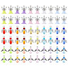60Pcs 12 Style Glass Pendant PALLOY-CA00001-1