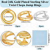 6Pcs 2 Colors 925 Sterling Silver Locking Jump Ring STER-BBC0008-70A-G-2